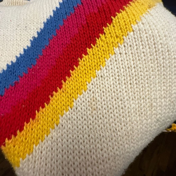 Raquel's Collection Handmade Striped Rainbow Sweater Unique Vintage 90s - Picture 9 of 9